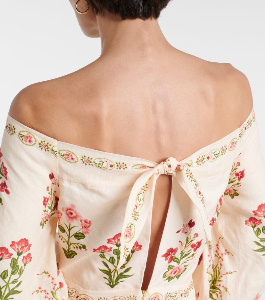 Senlis Canna off-shoulder linen maxi dress