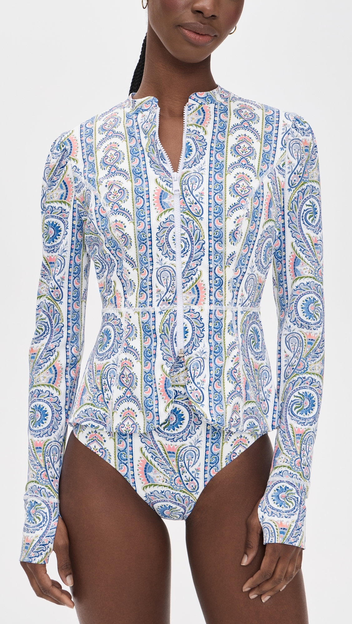 The Alexia Rashguard Top Corsica Paisley Blue