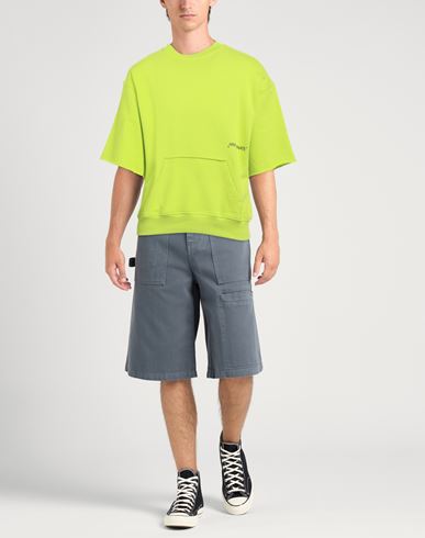 Hinnominate Man Sweatshirt Lime green Size M Cotton, Elastane