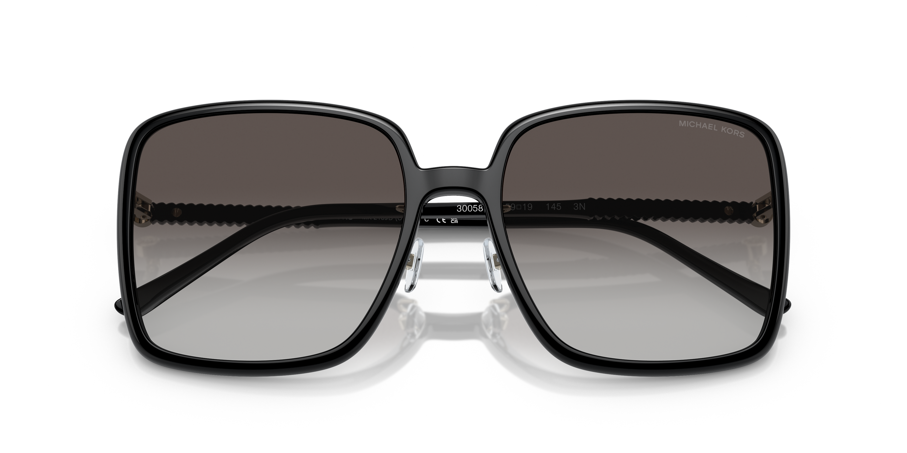 Michael Kors Woman Michael Kors MK2189D OSAKA 30058G Sunglasses Injected Black Grey Squared Normal Nuanced