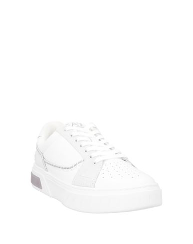 Ea7 Man Sneakers White Size 11 Cow leather, Polyamide, Polyester, Polyurethane coated
