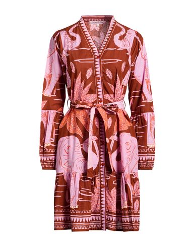 Woman Mini dress Rust Size L Cotton