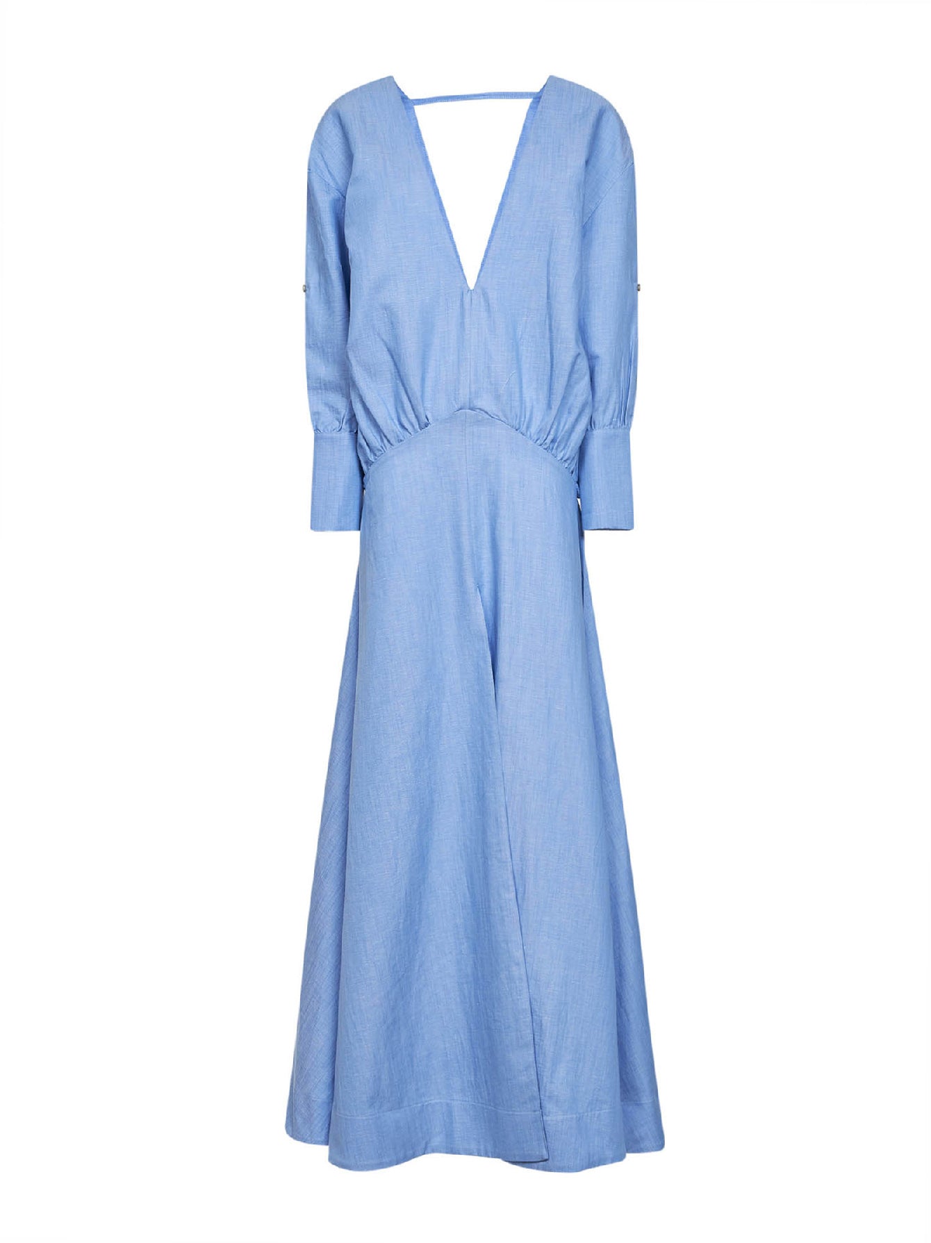 | Light blue cotton long flared dress |  | S