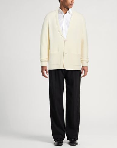 Man Cardigan Cream Size M Wool, Silk, Cashmere