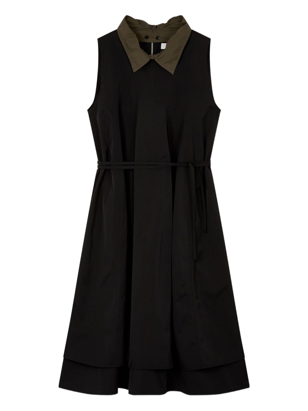 Collared belted dress - Black