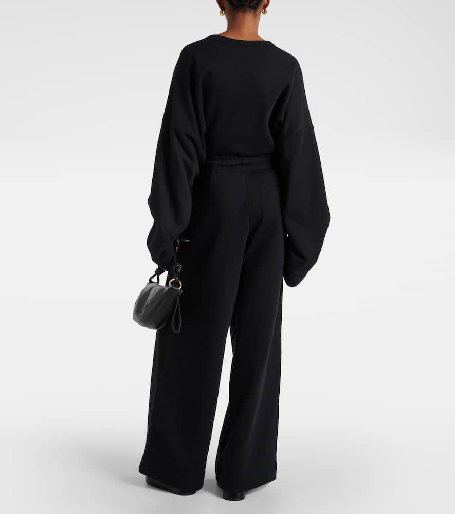 Cotton jersey wide-leg sweatpants