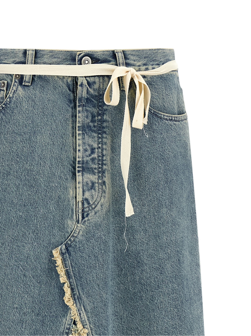 Raw Hem Denim Skirt