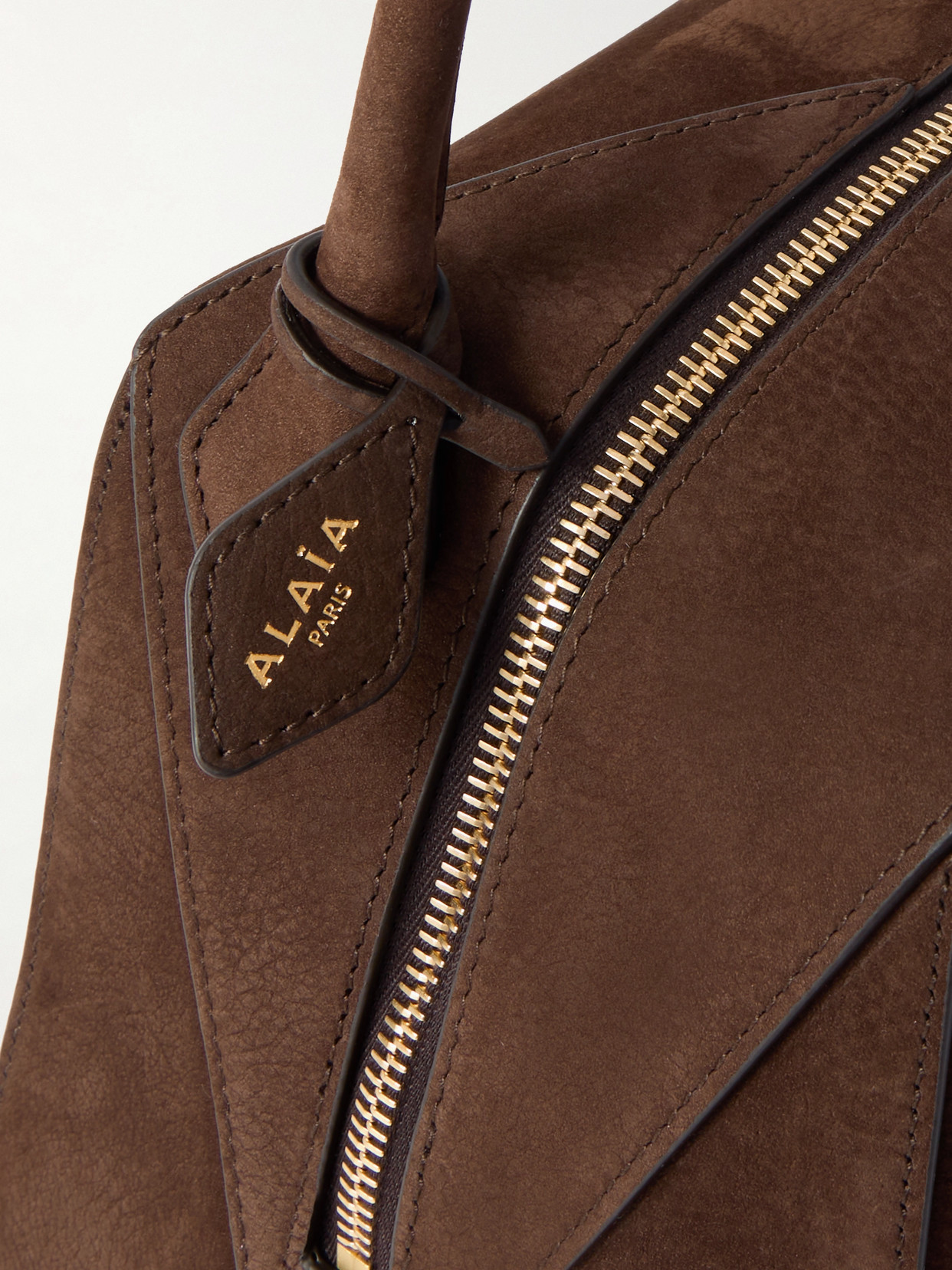 Le Bulldog Medium Nubuck Shoulder Bag - Brown