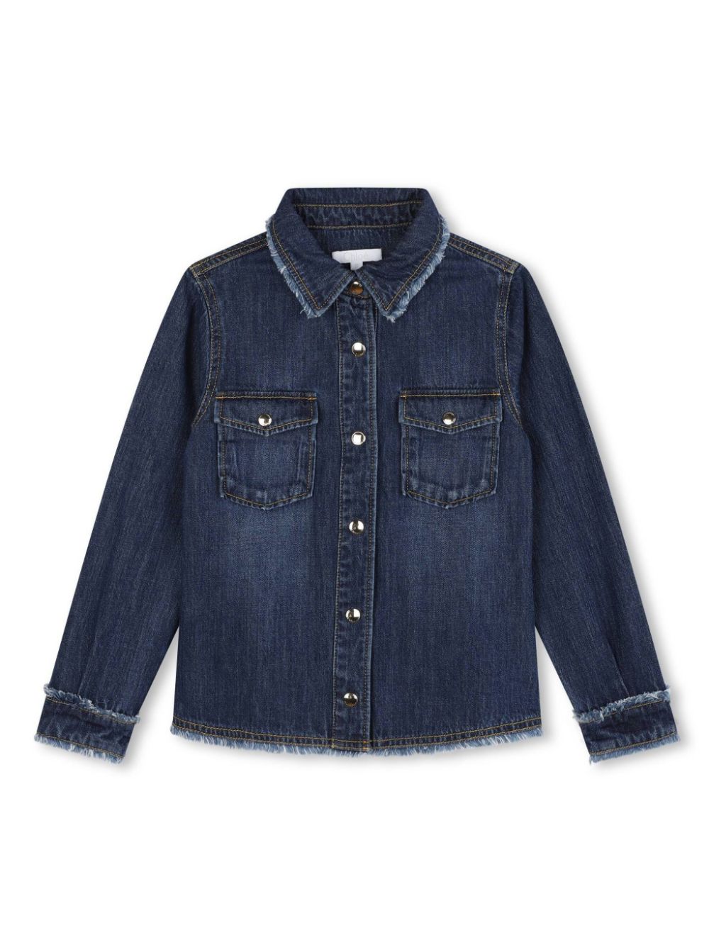 Frayed-detail denim shirt - Blue