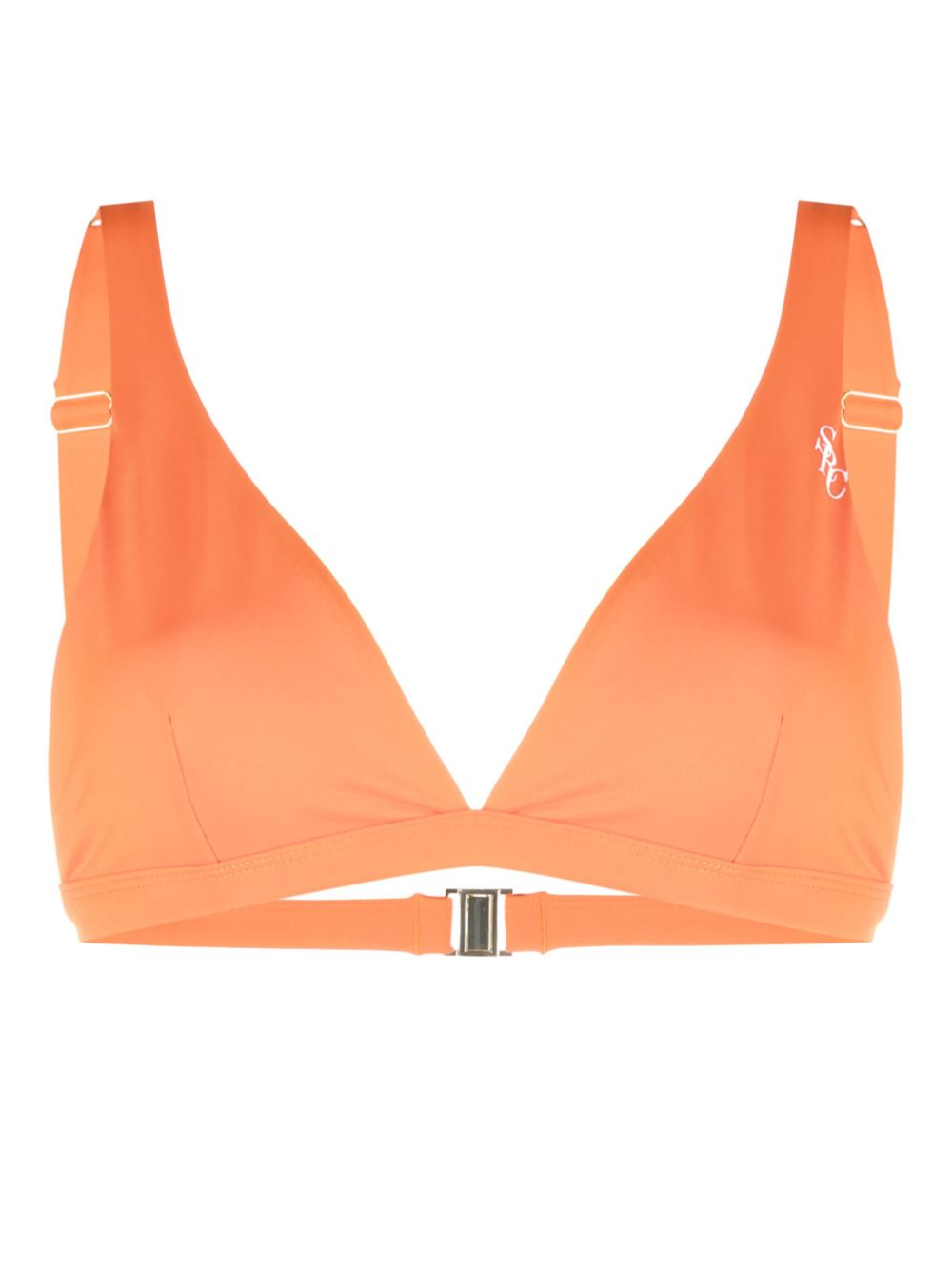 Logo-print triangle bikini top - Orange
