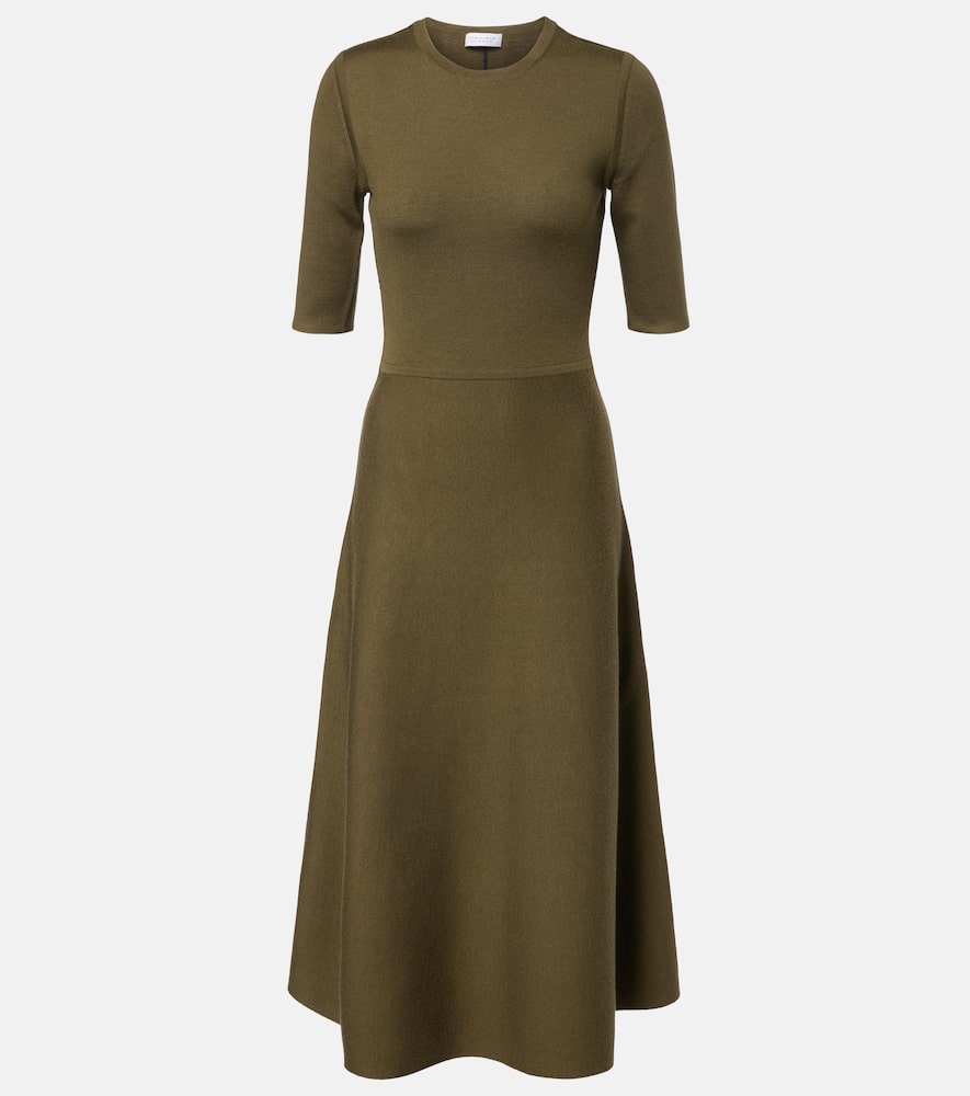 Wool, cashmere, and silk midi dress