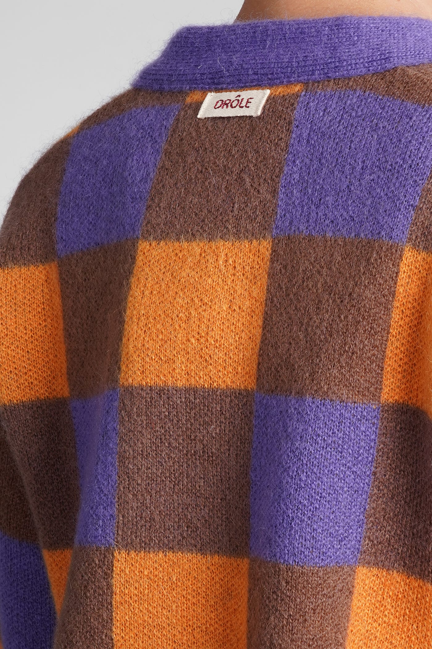 Cardigan In Orange Wool