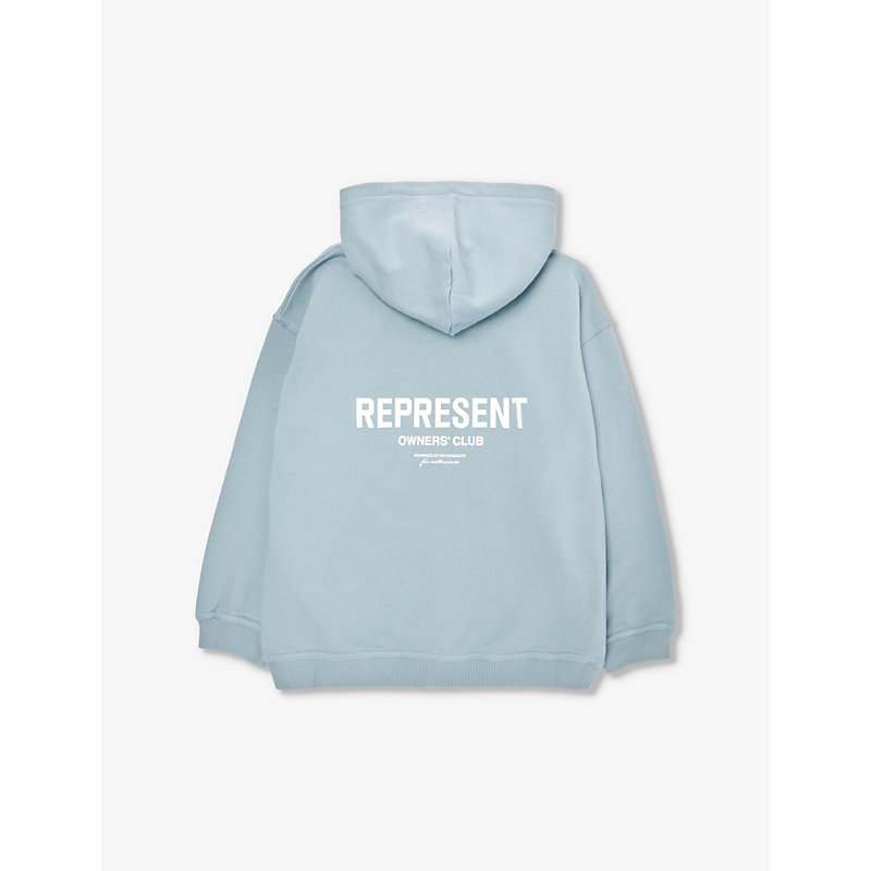 Boys Powder Blue Kids Logo-print Cotton-jersey Hoody 