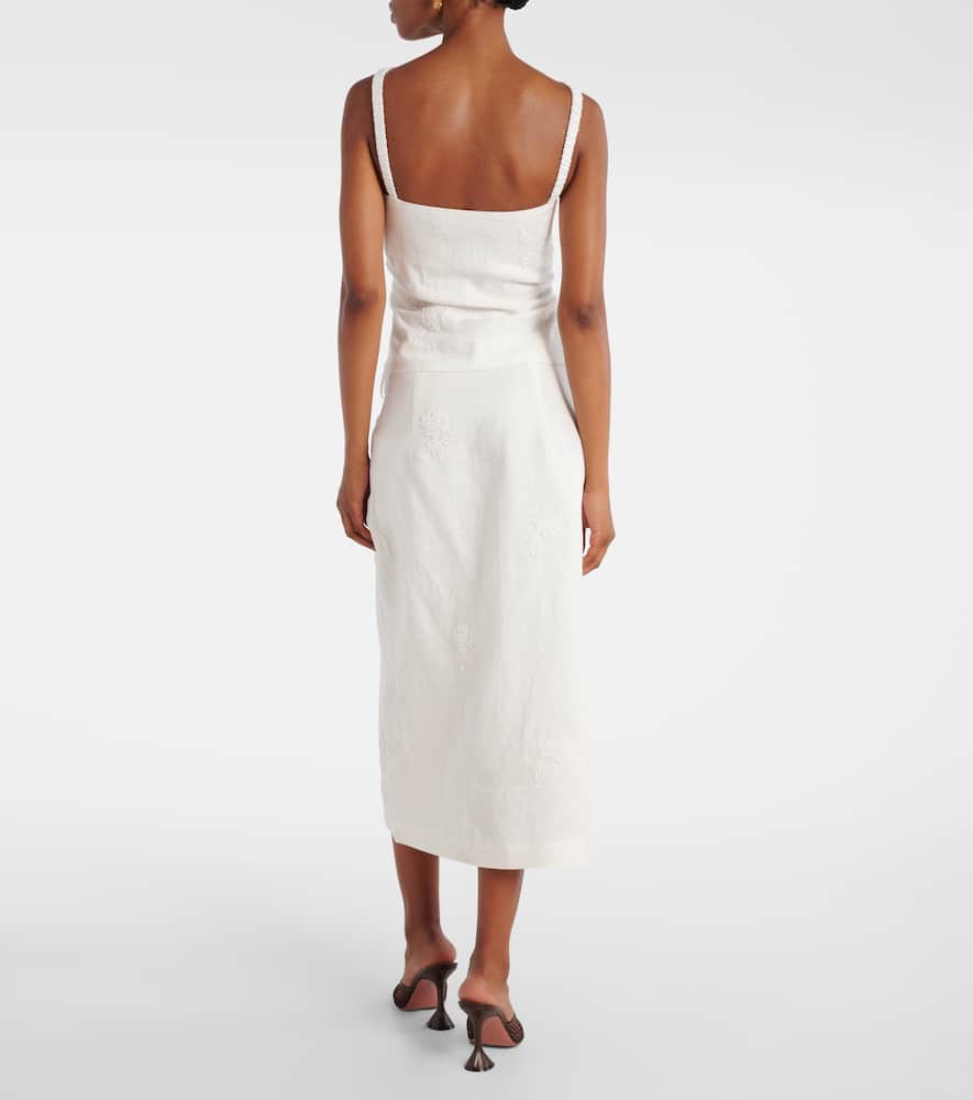 Alessandra embroidered linen top