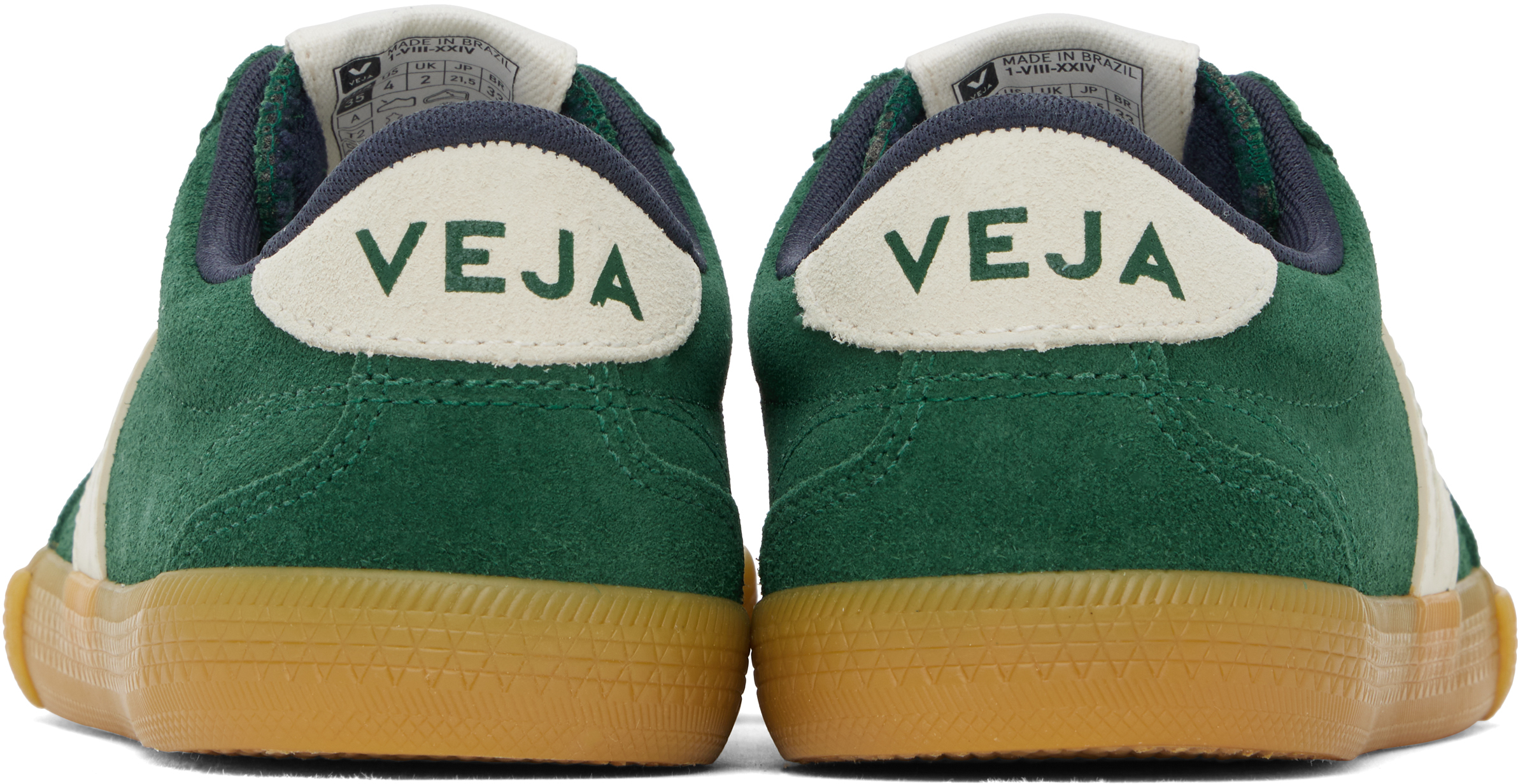 VEJA Green & Beige Volley Suede Sneakers