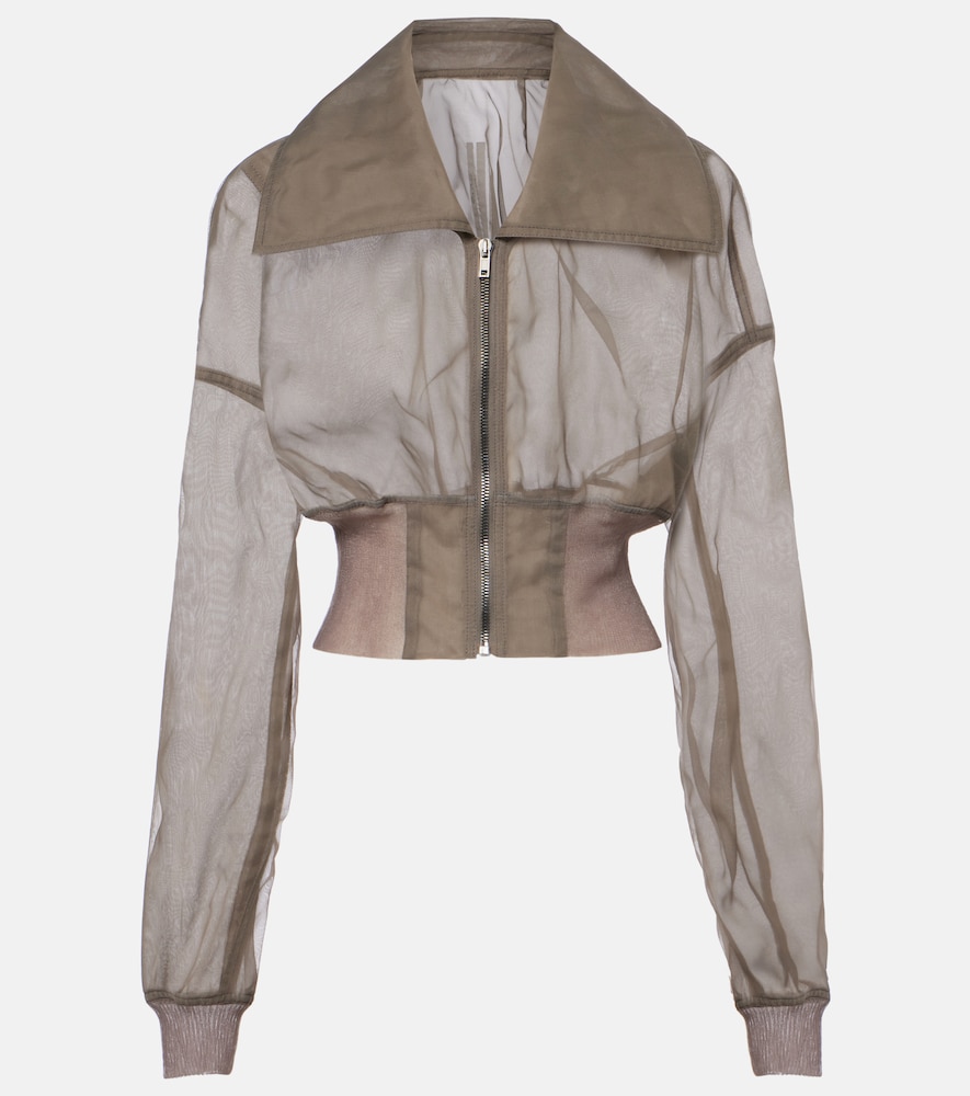 Dracucollar tulle and organza bomber jacket