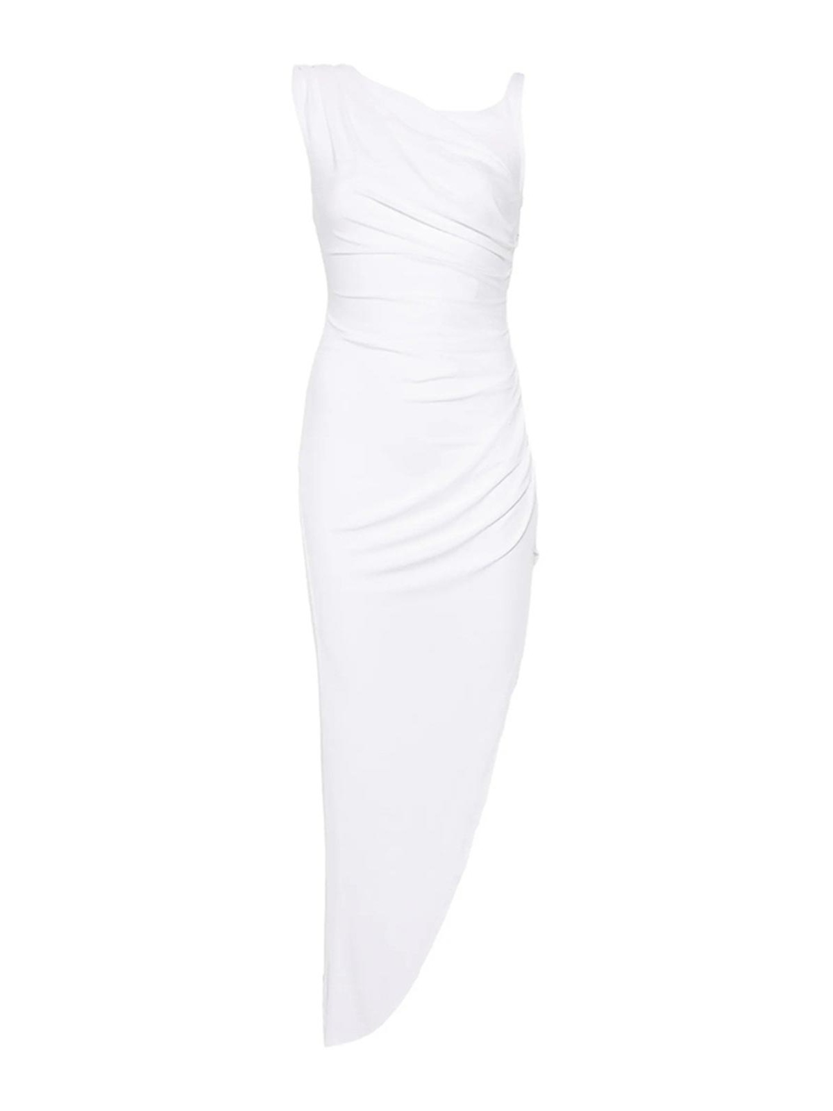 Asymmetric Draped Midi Dress