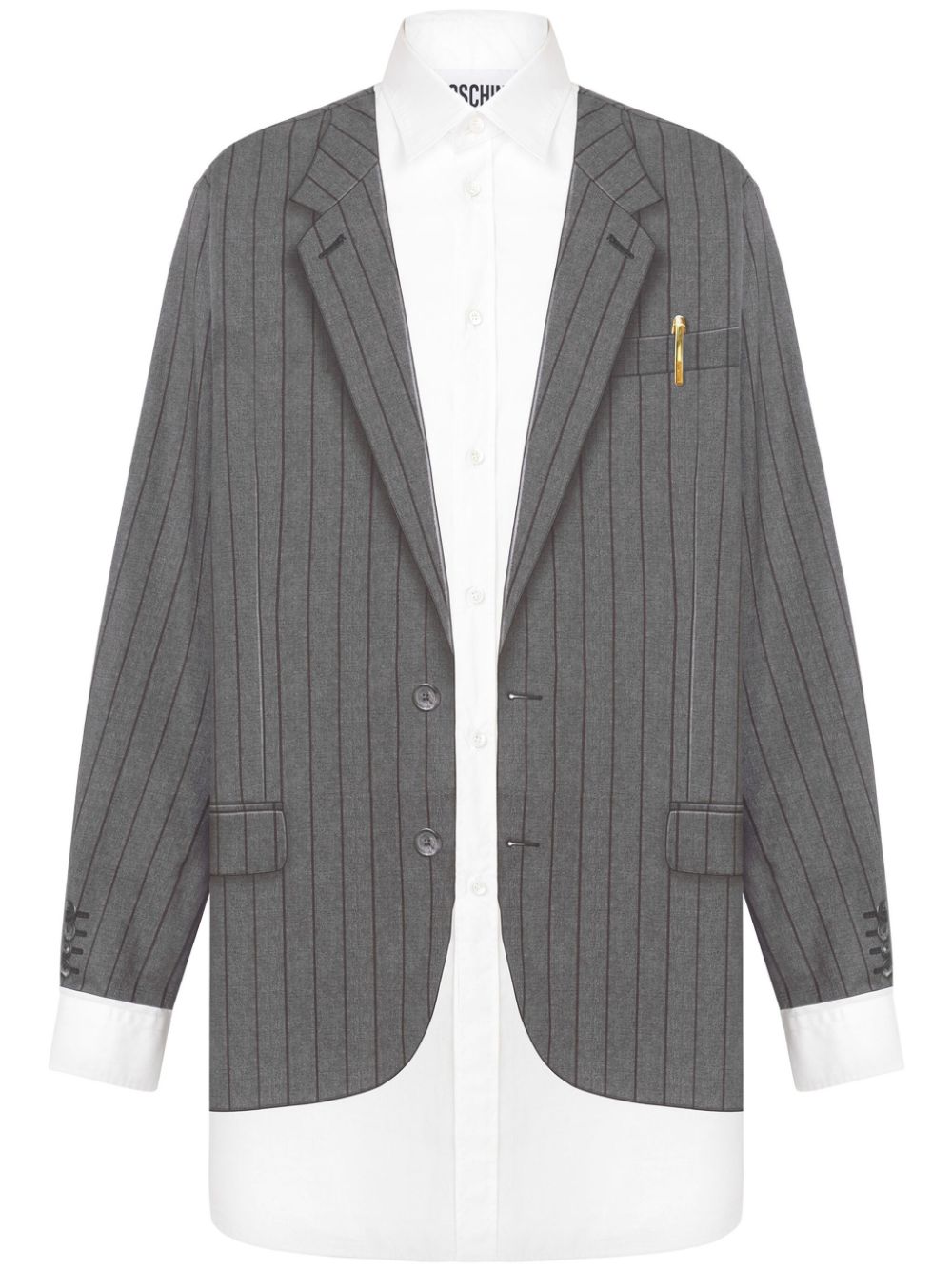 Blazer-print shirt - Grey