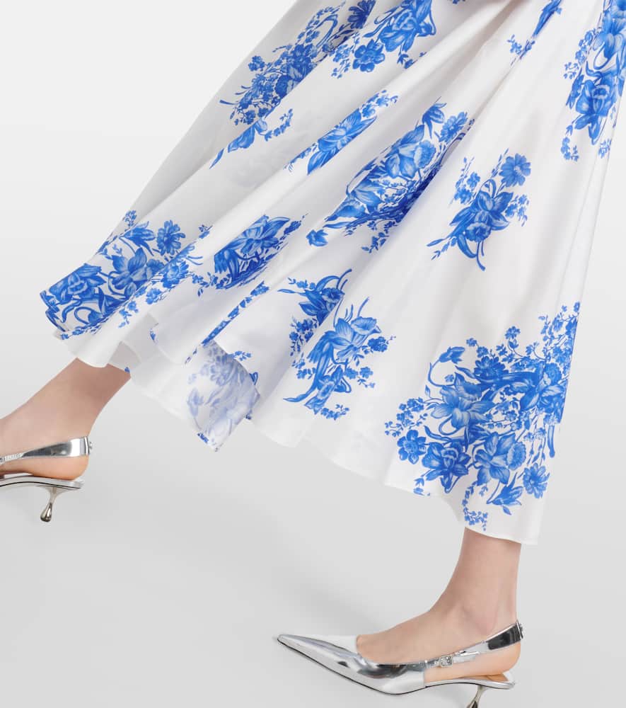 Floral silk midi dress