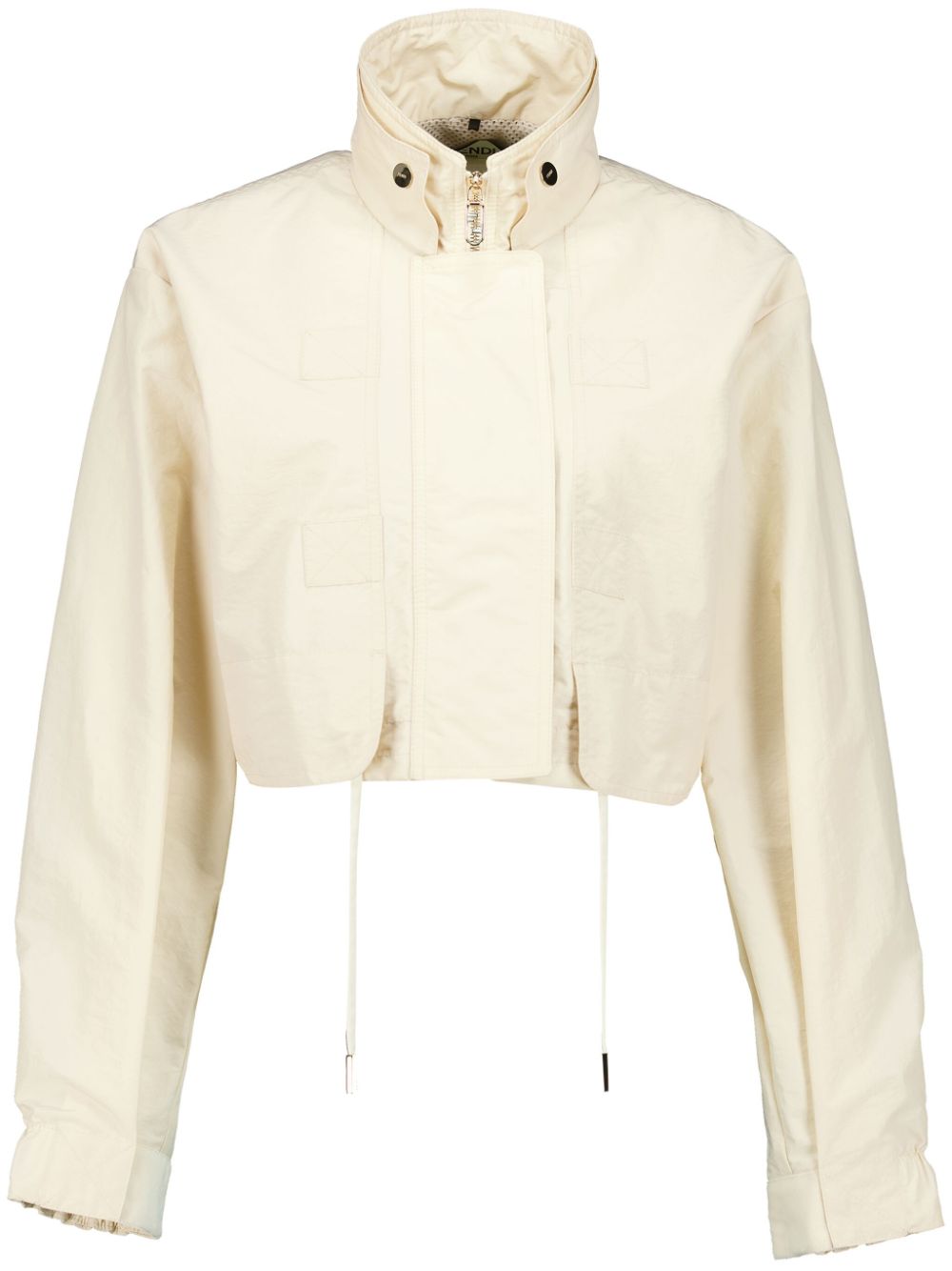 Stand-up collar cropped jacket - Neutrals