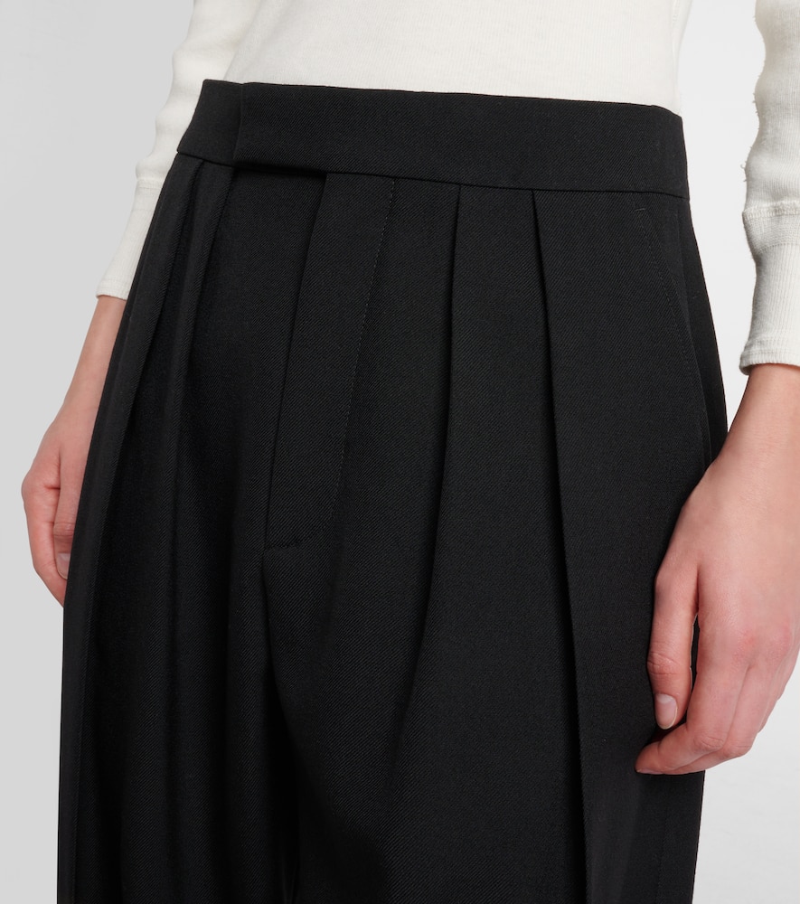 Chloé Pleated high-rise wool gabardine wide-leg pants