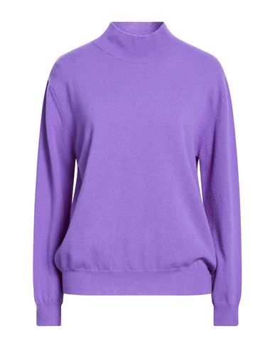 Woman Turtleneck Mauve Size L Wool, Cashmere