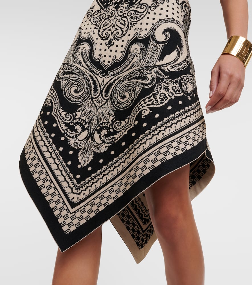 Paisley jacquard halterneck midi dress
