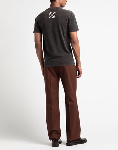 Off-white Man T-shirt Dark brown
