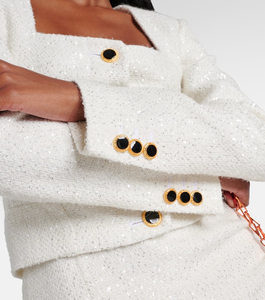Sequined tweed jacket
