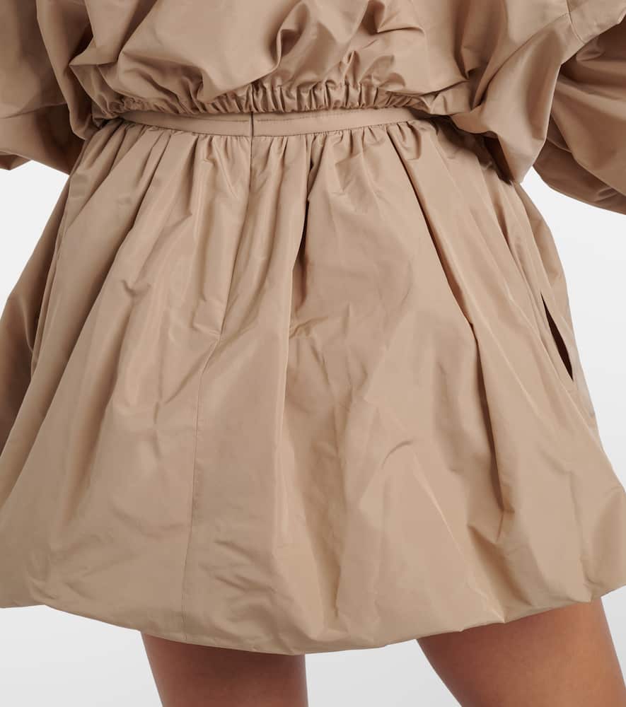 Gathered faille miniskirt