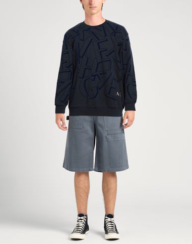 Man Sweatshirt Midnight blue Size M Cotton, Elastane