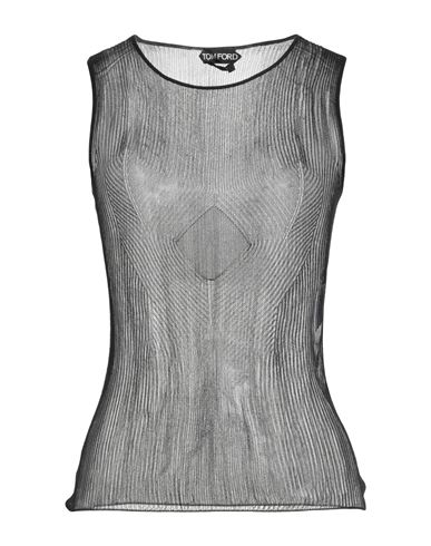 Woman Top Black Size M Silk, Polyamide, Polyurethane
