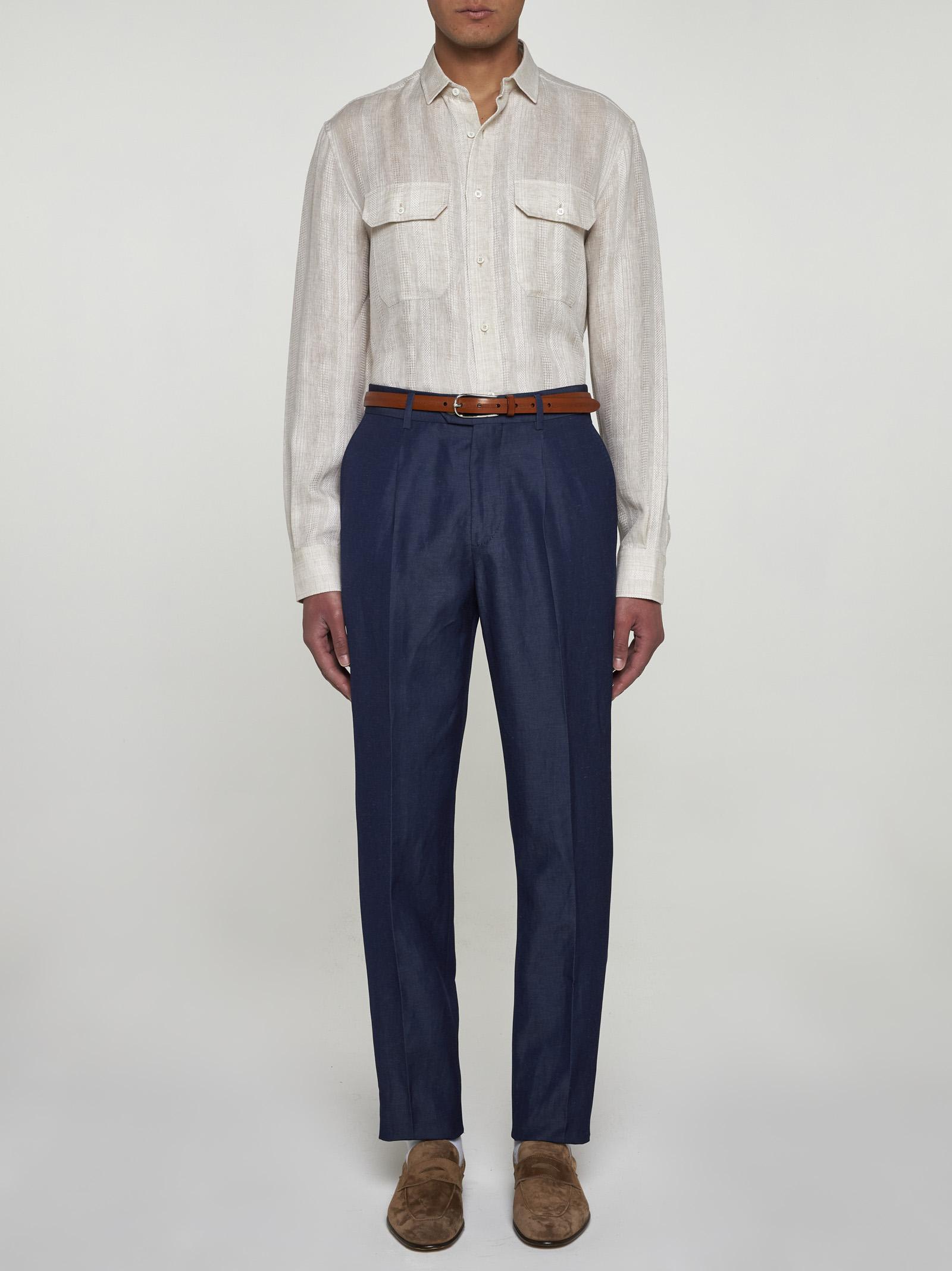 Striped linen shirt - Neutrals