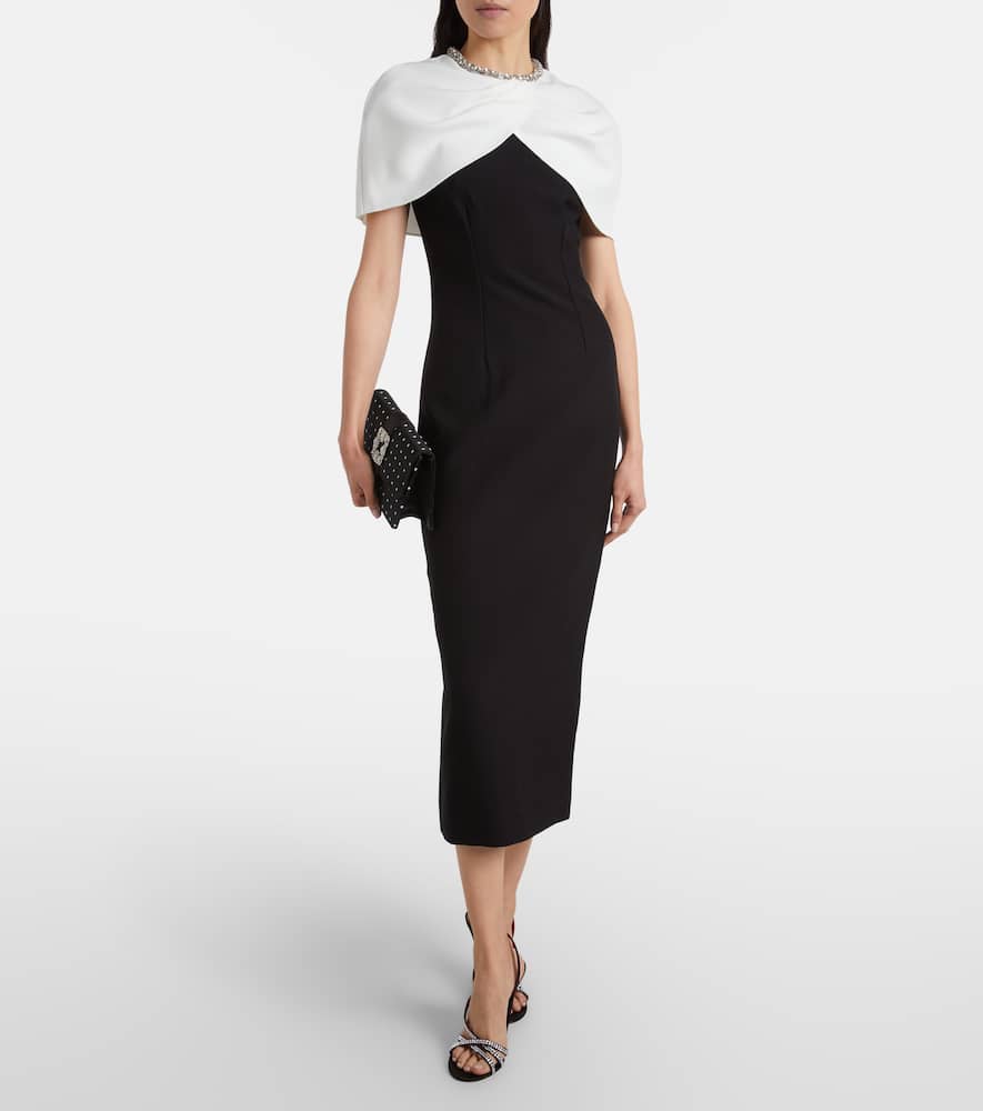 Crystal-embellished crêpe cocktail dress