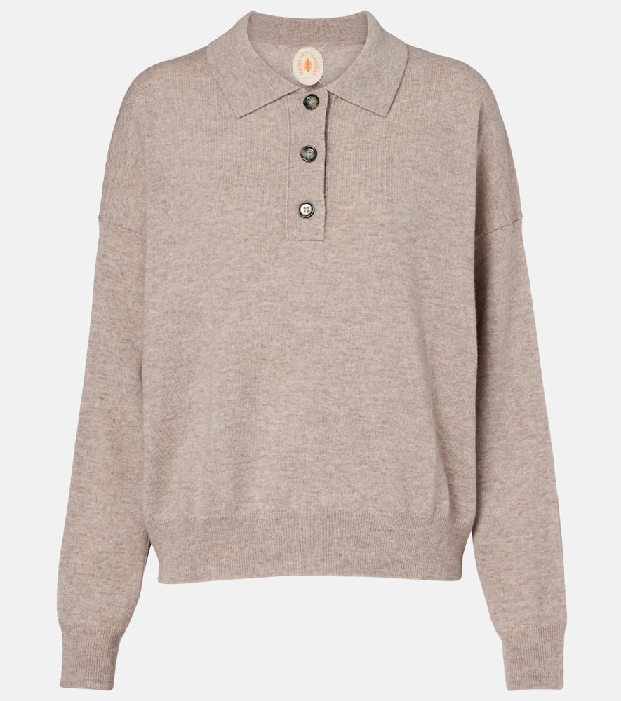Wool and cashmere polo sweater