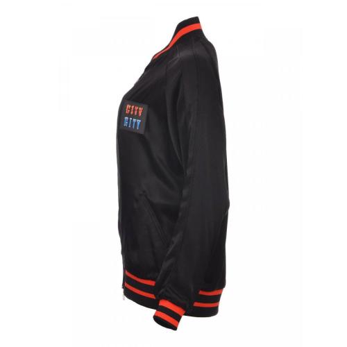 Logo patch bomber jacket - Black