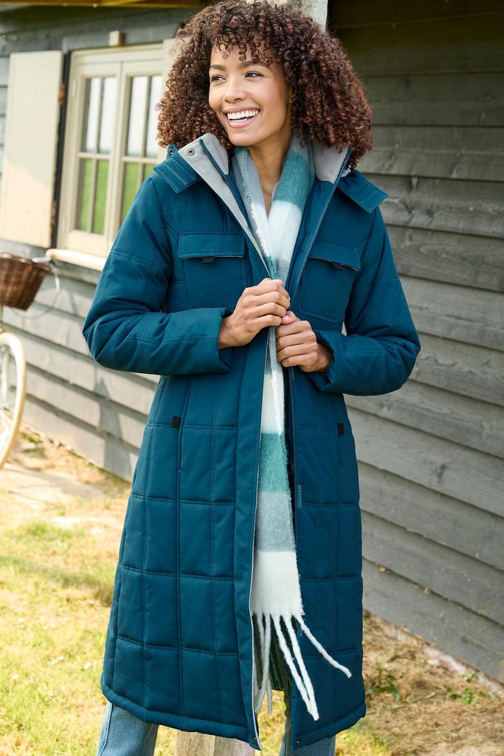 Cotton Traders Cotton Traders Women s Long Padded Hooded Coat In Jade cotton-traders-cotton-traders-women-s-long-padded-hooded-coat-in-jade