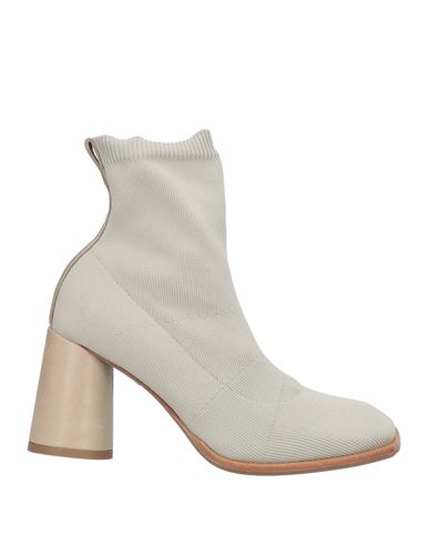 Woman Ankle boots Light grey Size 6 Leather, Textile fibers