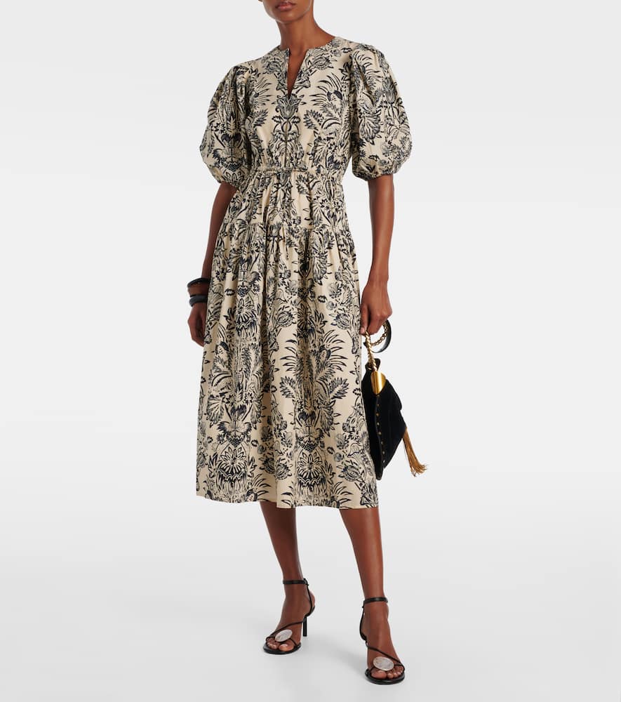 Harriet printed cotton poplin midi dress