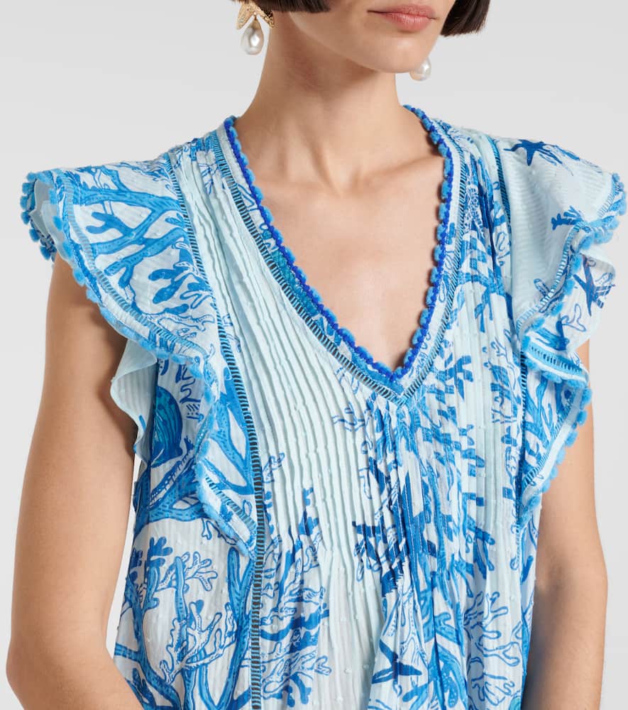 Camelia printed cotton minidress