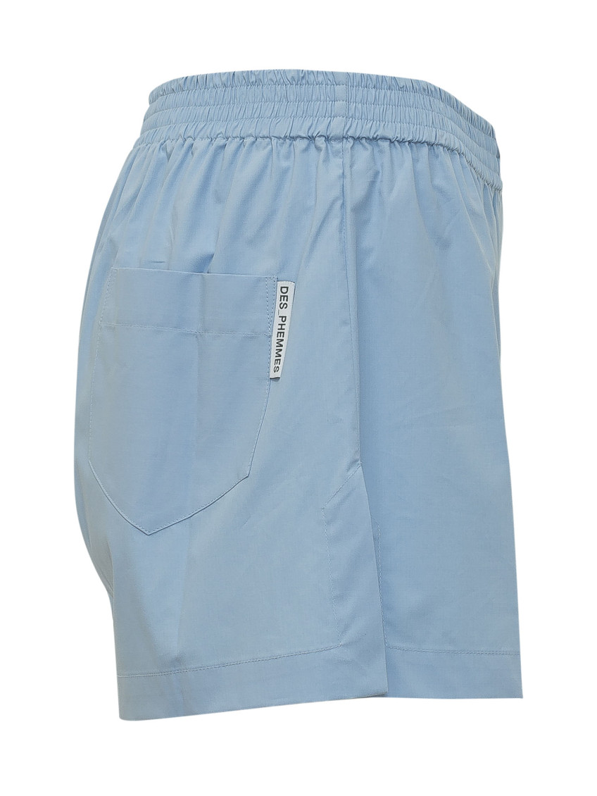 Blue Solid Shorts
