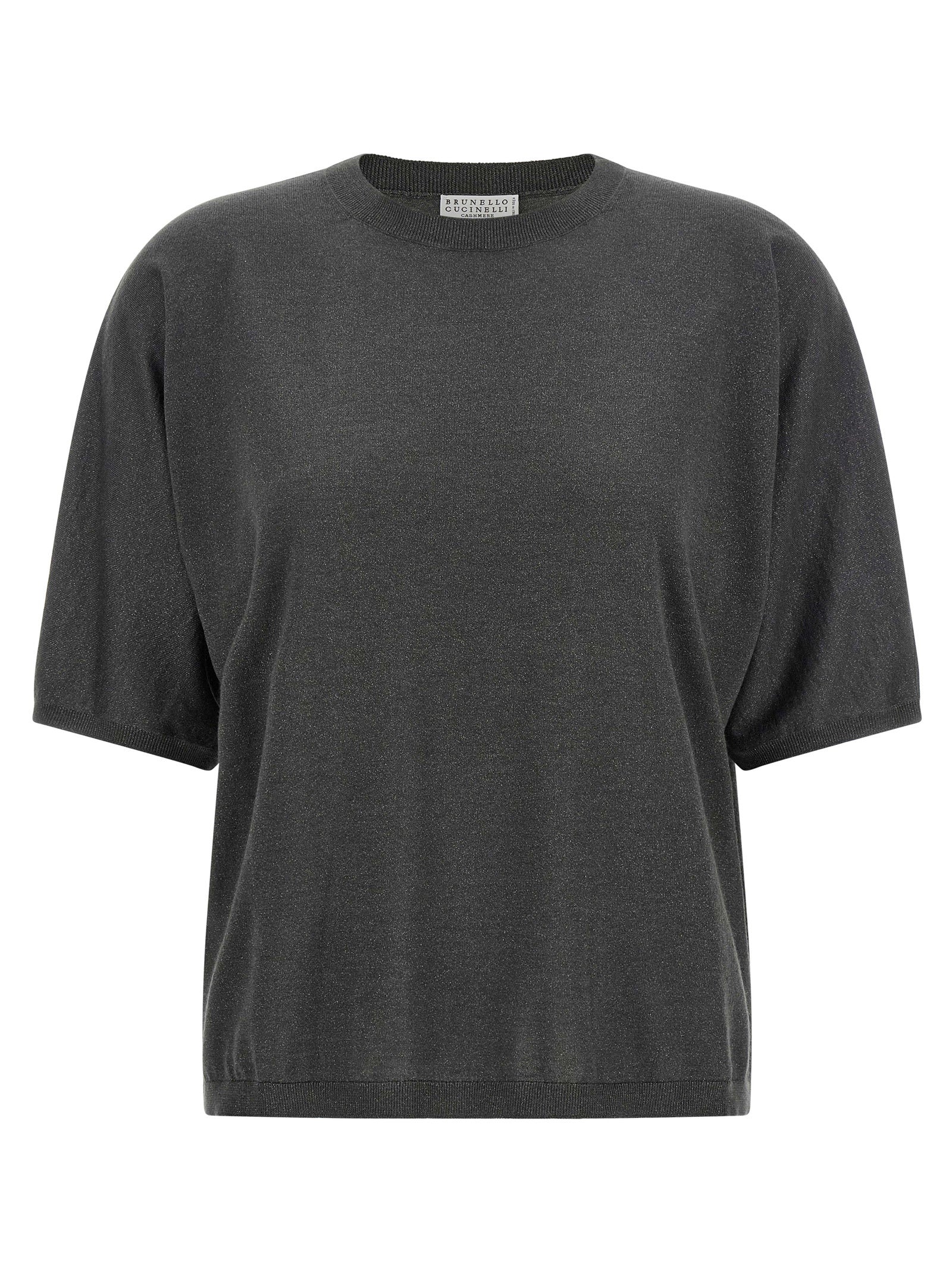 Cashmere and Silk with Lamé Sweater — Gray