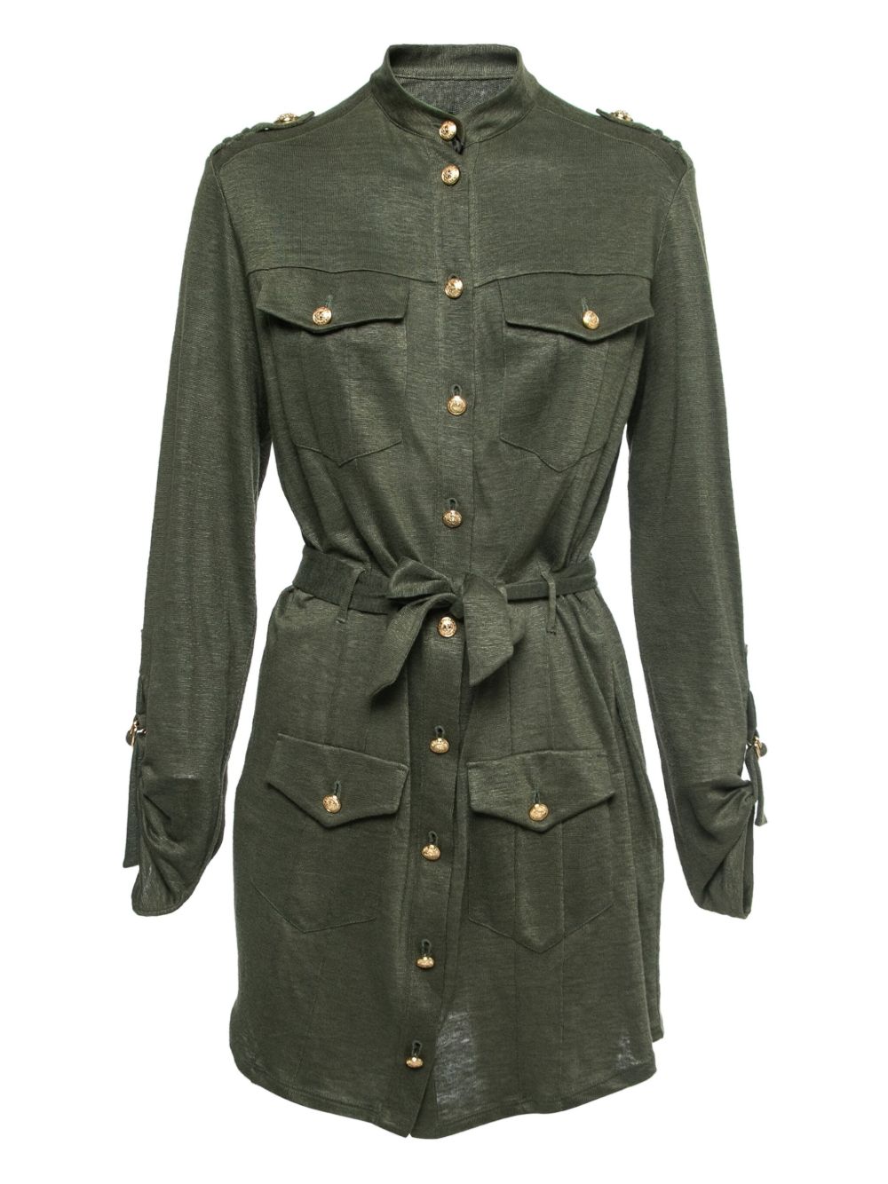 Belted mini dress - Green