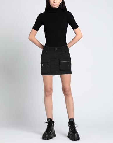 Par. co Denim Woman Denim skirt Black Size 27 Cotton, Recycled cotton, Recycled polyester, Elastane