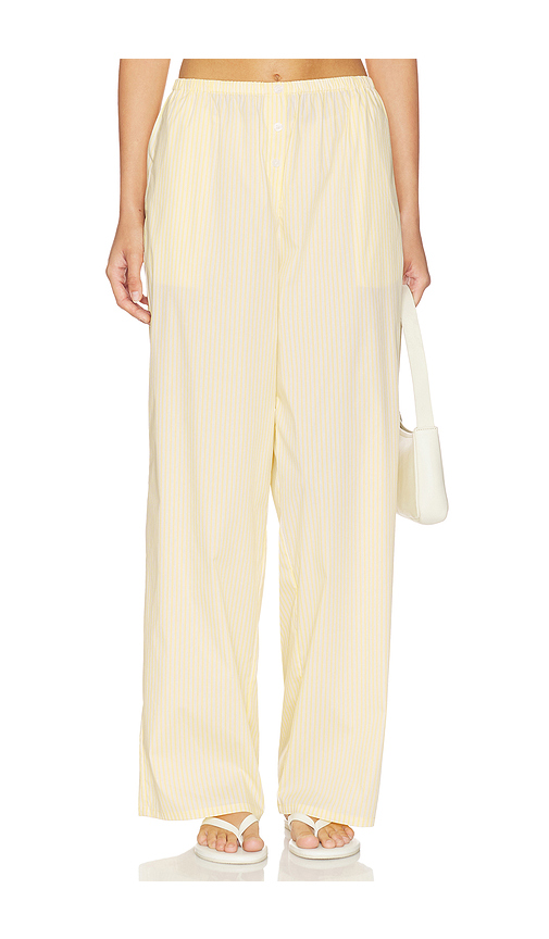 Good American Poplin Pull On Pants in Butterbeam Stripe. XS also in S, M