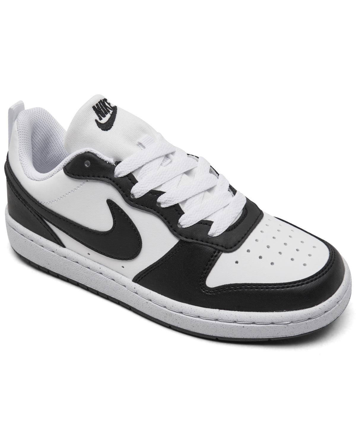 Big Kids Court Borough Low Recraft Casual Sneakers from Finish Line - White, Black