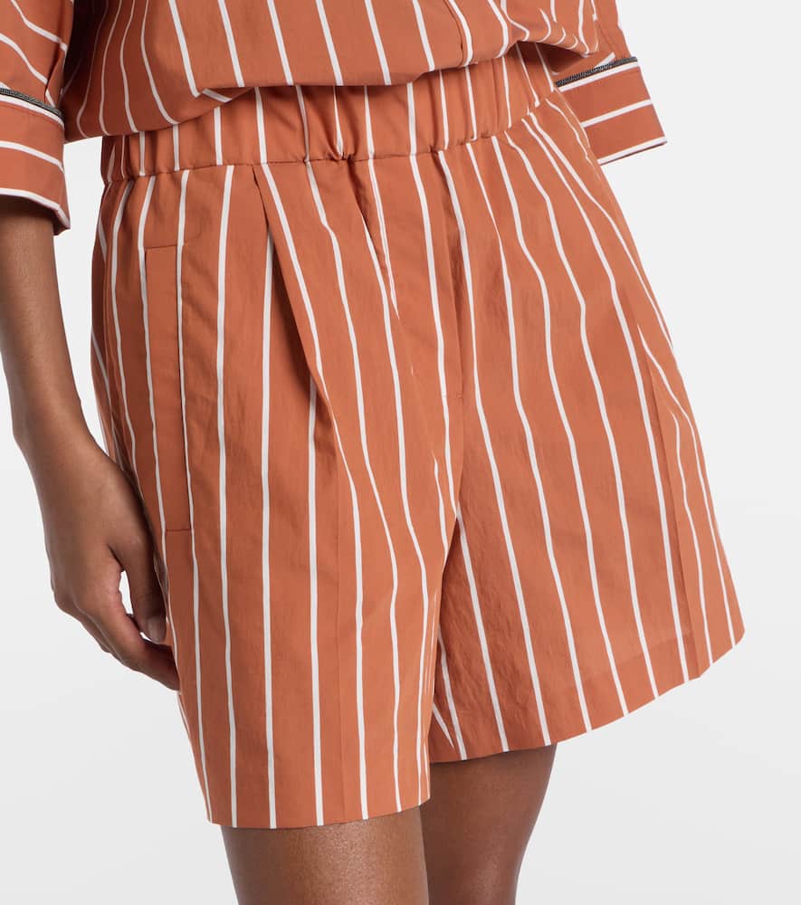 Striped cotton-blend Bermuda shorts