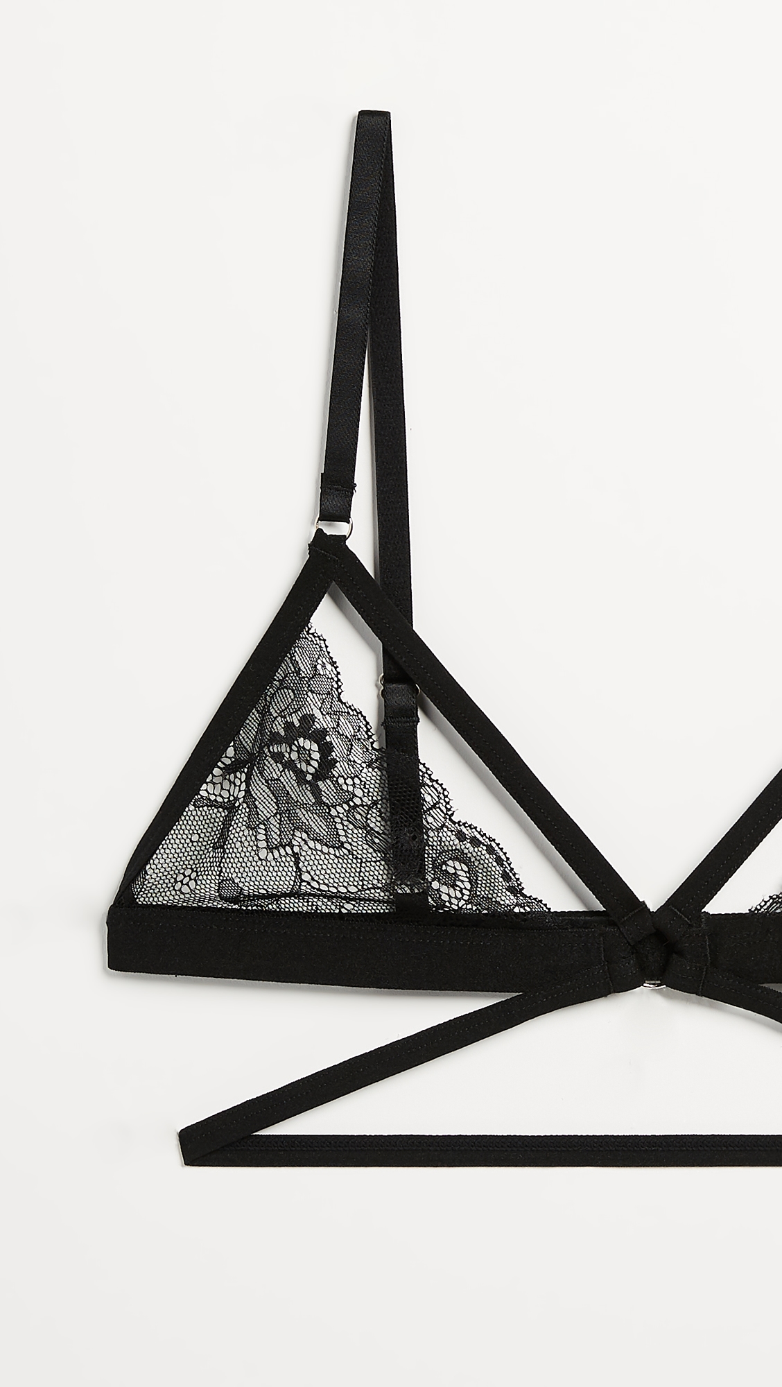 Lucy Elastic & Lace Bra Black