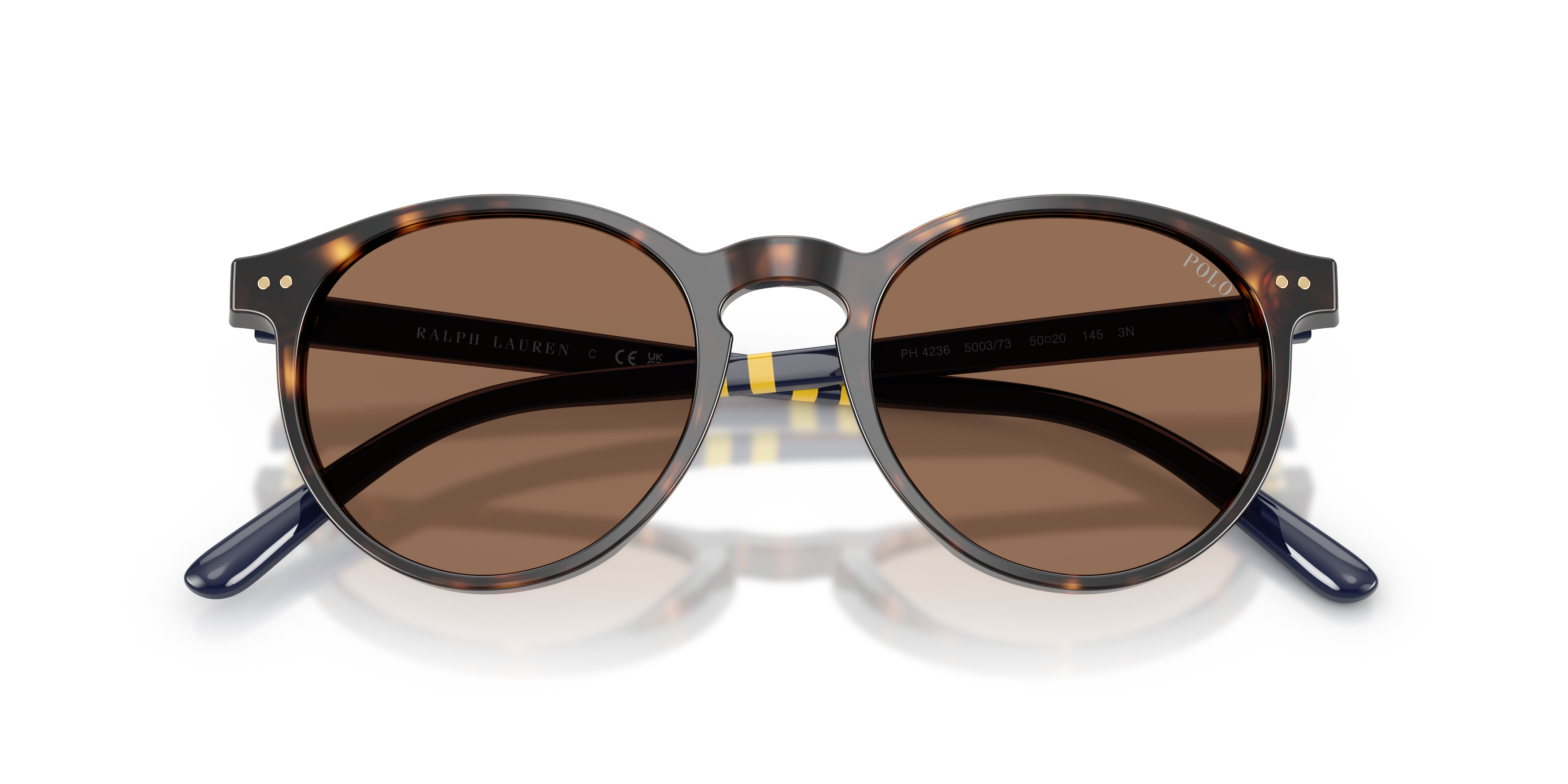 Polo Ralph Lauren Man Polo Ralph Lauren PH4236 500373 Sunglasses Acetate Turtle Brown Round Norma