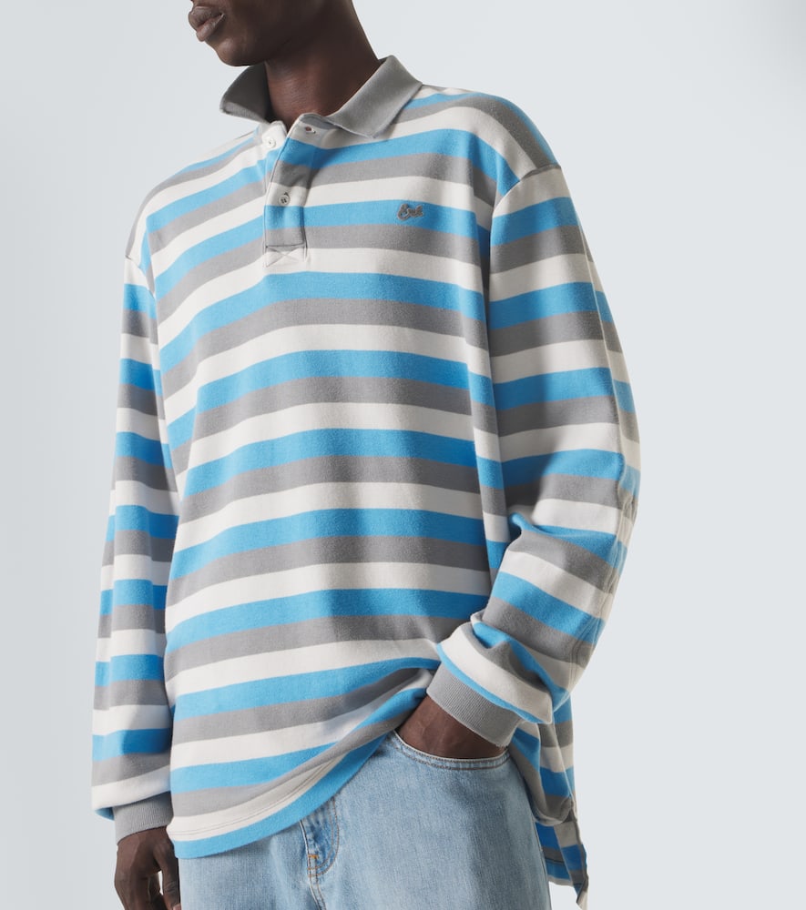 Striped cotton polo shirt